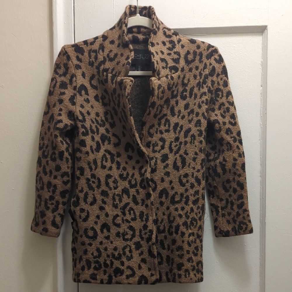 Rachel Zoe Animal Print Teddy Jacket
